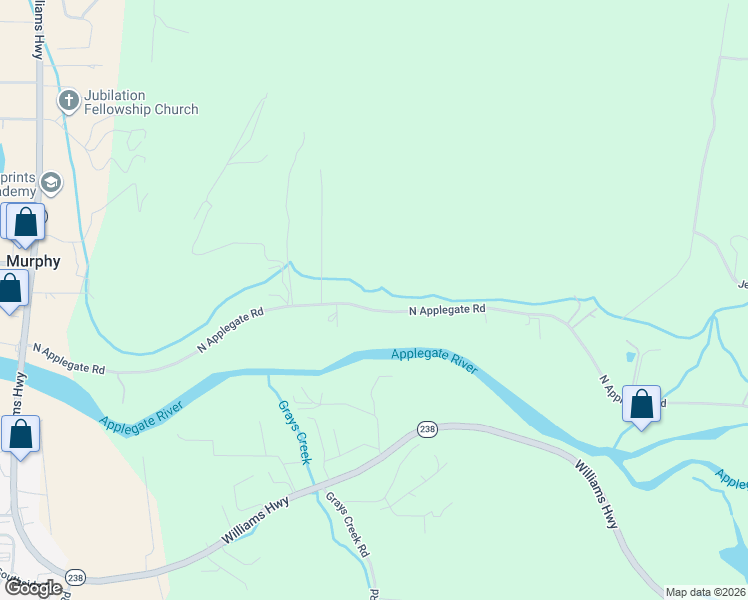map of restaurants, bars, coffee shops, grocery stores, and more near 7420 North Applegate Road in Grants Pass