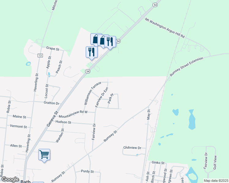 map of restaurants, bars, coffee shops, grocery stores, and more near 113 Park Place in Bath