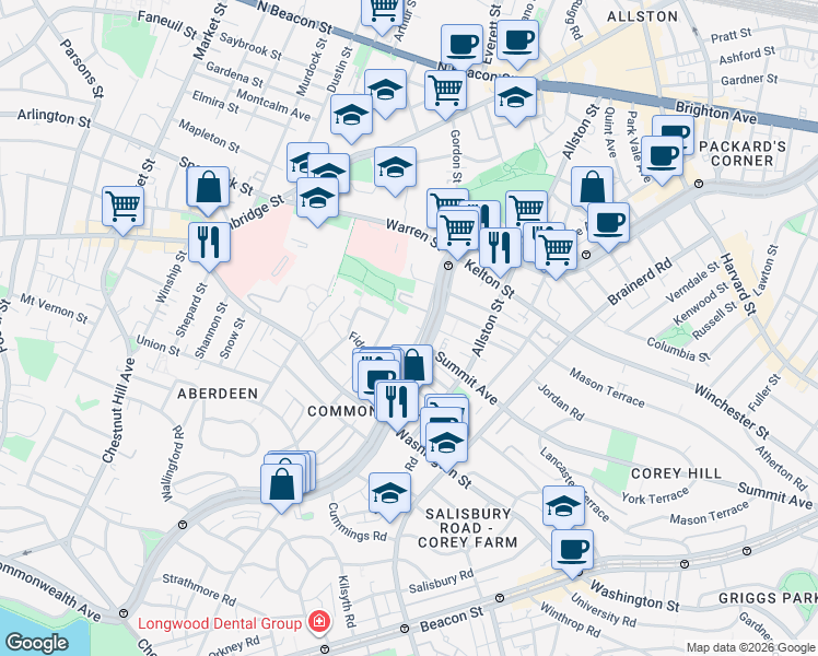 map of restaurants, bars, coffee shops, grocery stores, and more near in 