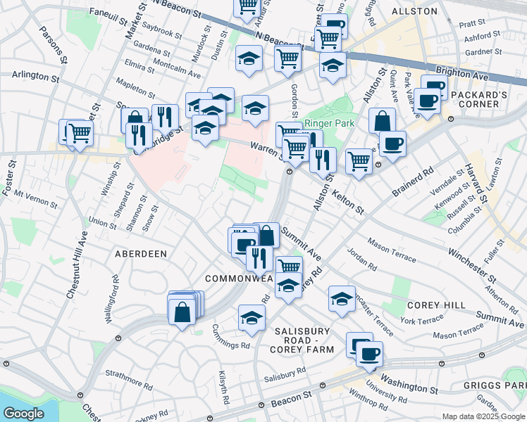 map of restaurants, bars, coffee shops, grocery stores, and more near in 