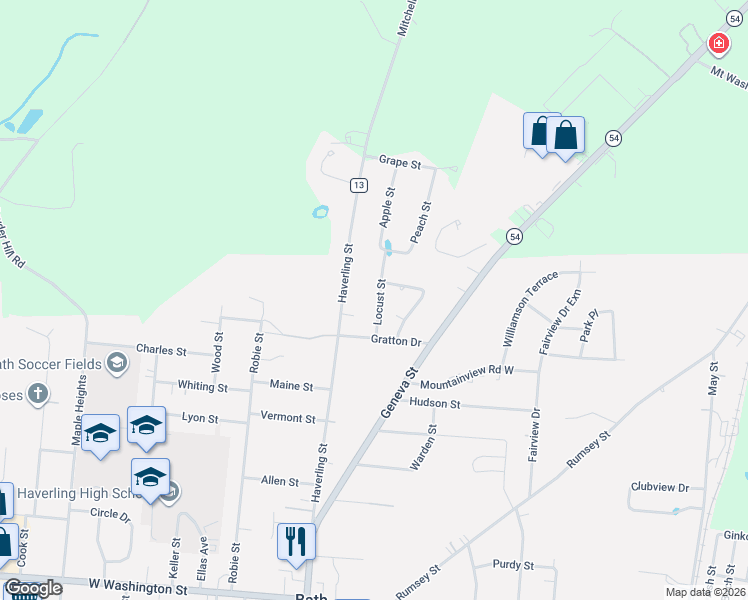 map of restaurants, bars, coffee shops, grocery stores, and more near 7 Locust Street in Bath