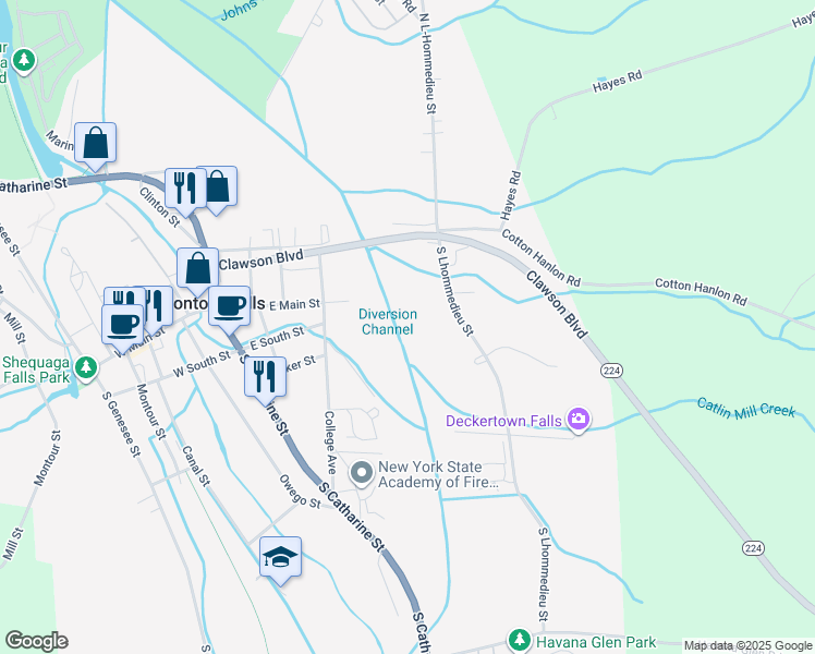map of restaurants, bars, coffee shops, grocery stores, and more near in Montour Falls