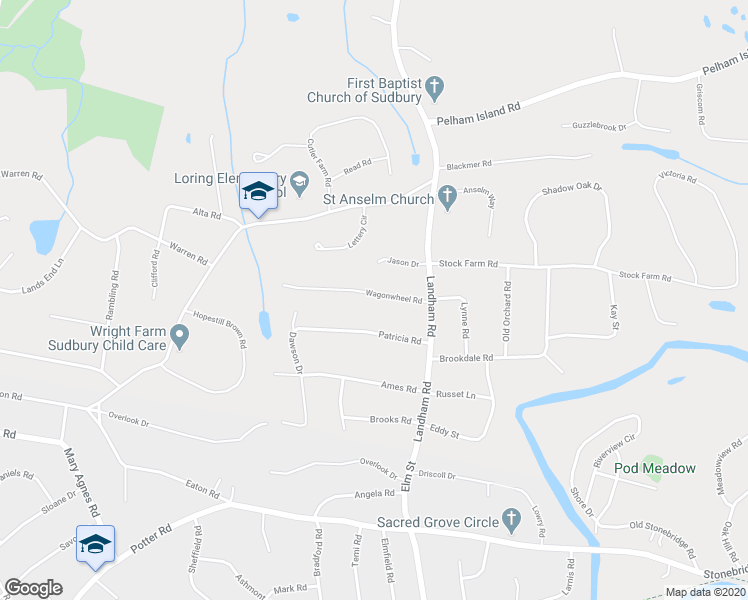 map of restaurants, bars, coffee shops, grocery stores, and more near 29 Wagonwheel Road in Sudbury