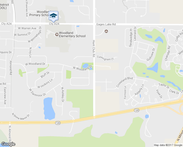 map of restaurants, bars, coffee shops, grocery stores, and more near 17091 West Huntington Circle in Grayslake