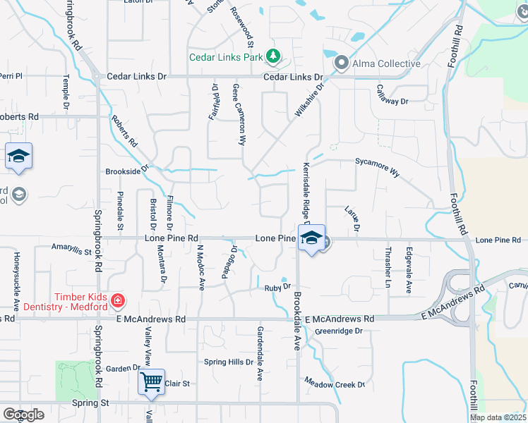 map of restaurants, bars, coffee shops, grocery stores, and more near 1818 Gene Cameron Way in Medford