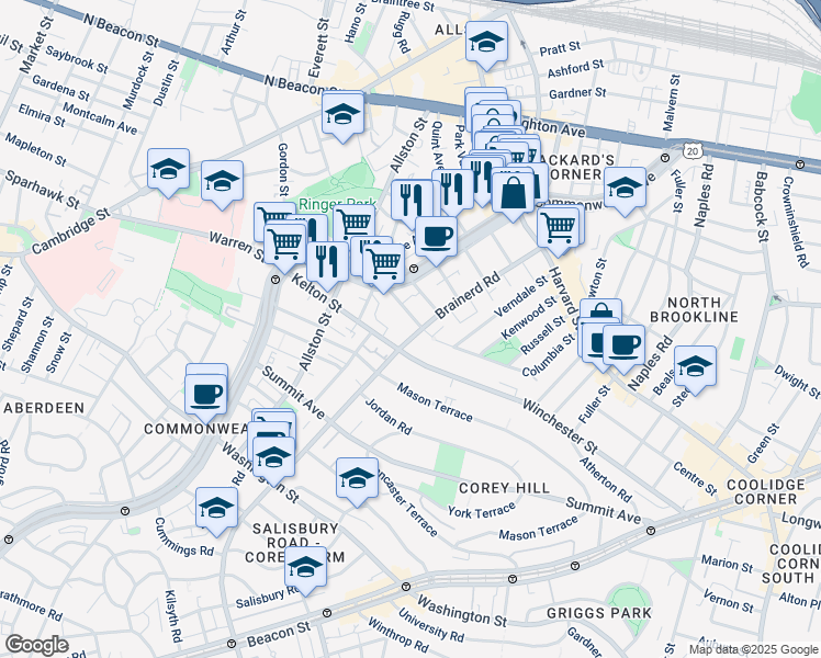 map of restaurants, bars, coffee shops, grocery stores, and more near in 