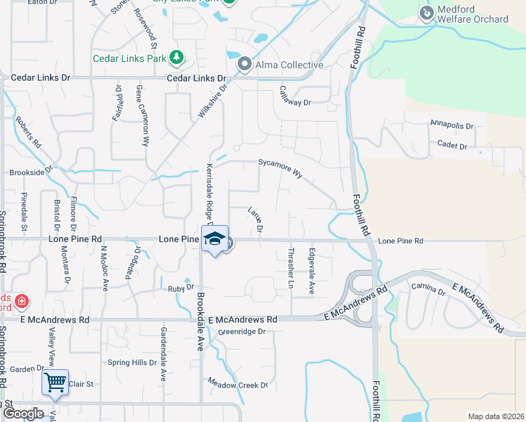 map of restaurants, bars, coffee shops, grocery stores, and more near 1810 Silvercrest Court in Medford