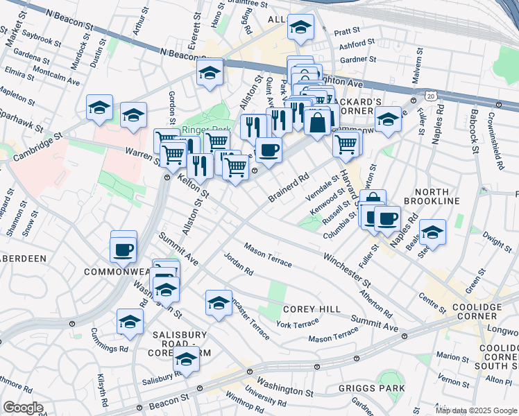 map of restaurants, bars, coffee shops, grocery stores, and more near in 