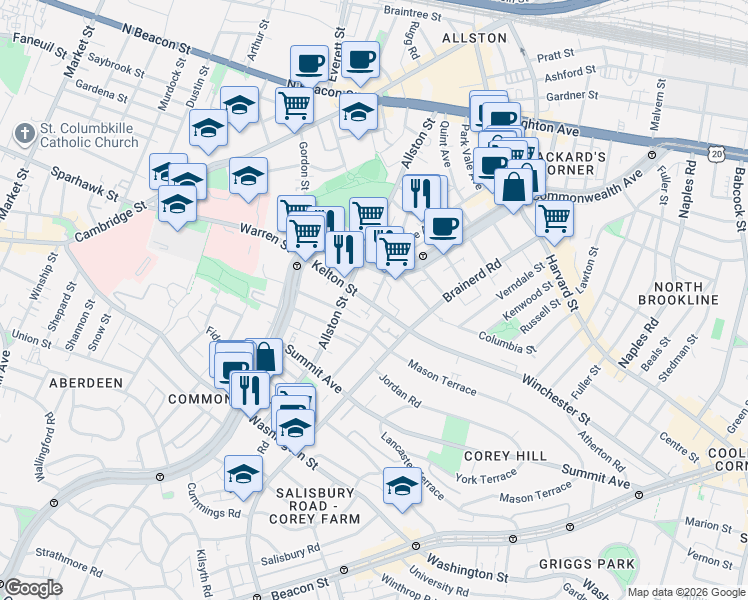 map of restaurants, bars, coffee shops, grocery stores, and more near in 