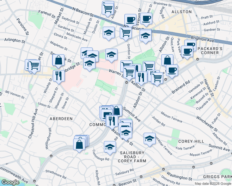 map of restaurants, bars, coffee shops, grocery stores, and more near in 