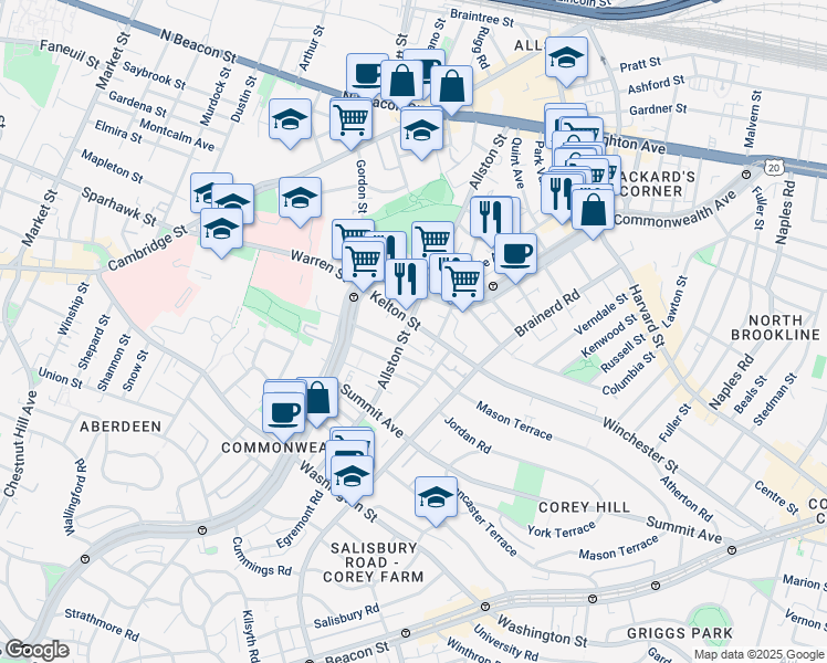 map of restaurants, bars, coffee shops, grocery stores, and more near in 
