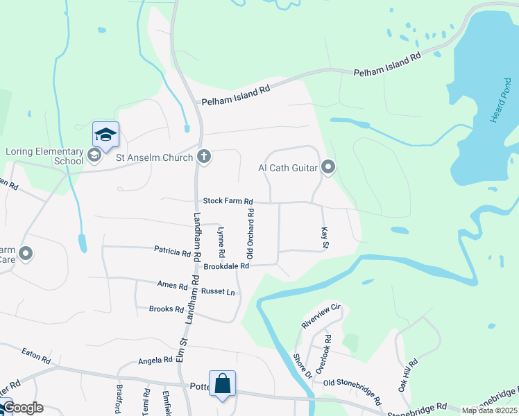 map of restaurants, bars, coffee shops, grocery stores, and more near 116 Stock Farm Road in Sudbury