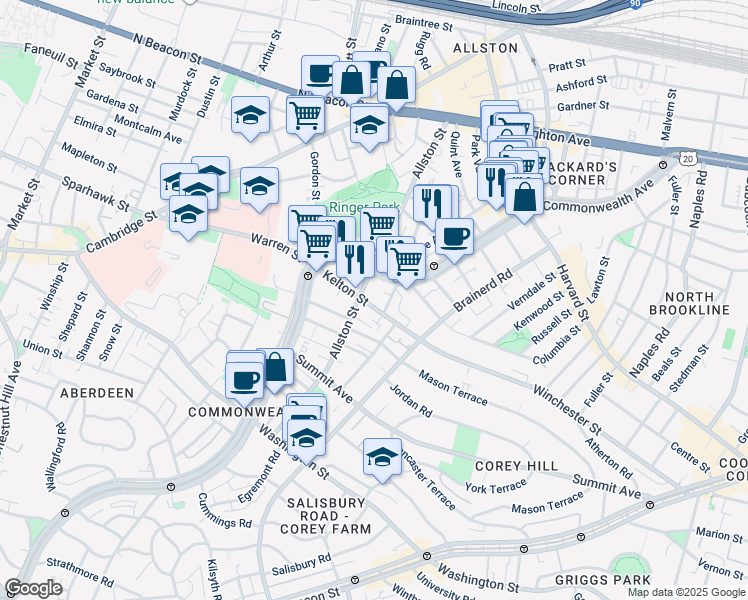 map of restaurants, bars, coffee shops, grocery stores, and more near in 