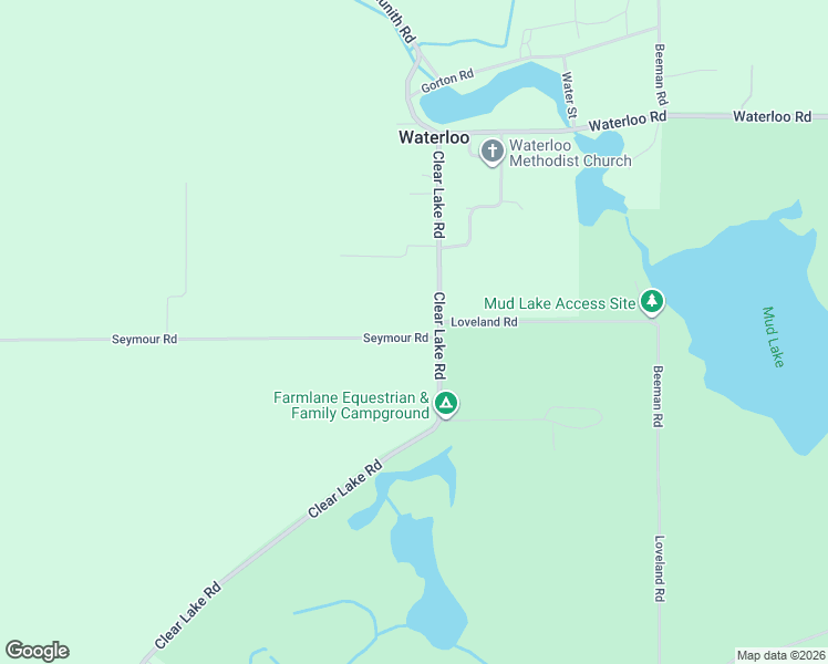 map of restaurants, bars, coffee shops, grocery stores, and more near 16494 Seymour Road in Grass Lake