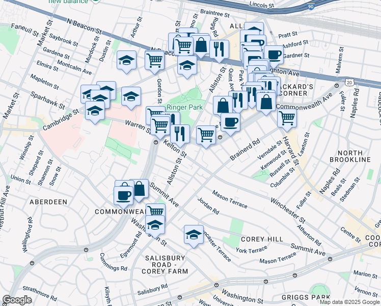 map of restaurants, bars, coffee shops, grocery stores, and more near in 