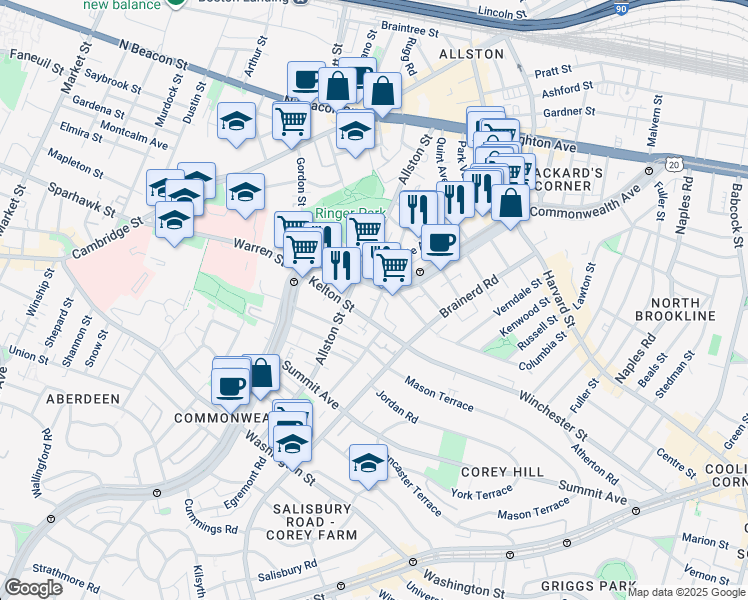 map of restaurants, bars, coffee shops, grocery stores, and more near in 