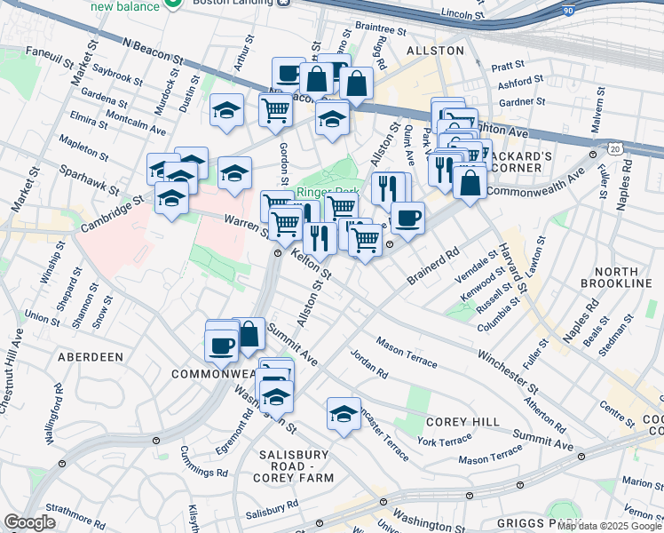 map of restaurants, bars, coffee shops, grocery stores, and more near in 