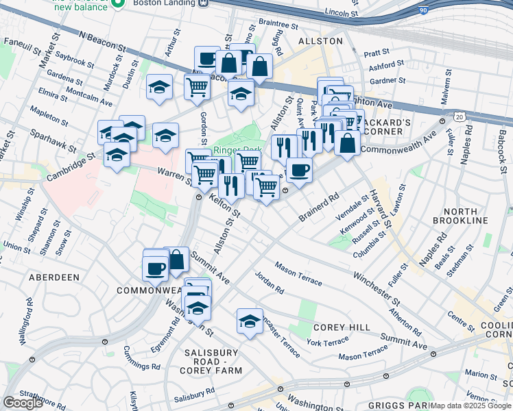 map of restaurants, bars, coffee shops, grocery stores, and more near in 