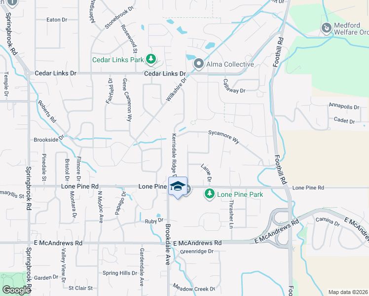 map of restaurants, bars, coffee shops, grocery stores, and more near 1867 Willow Glen Way in Medford