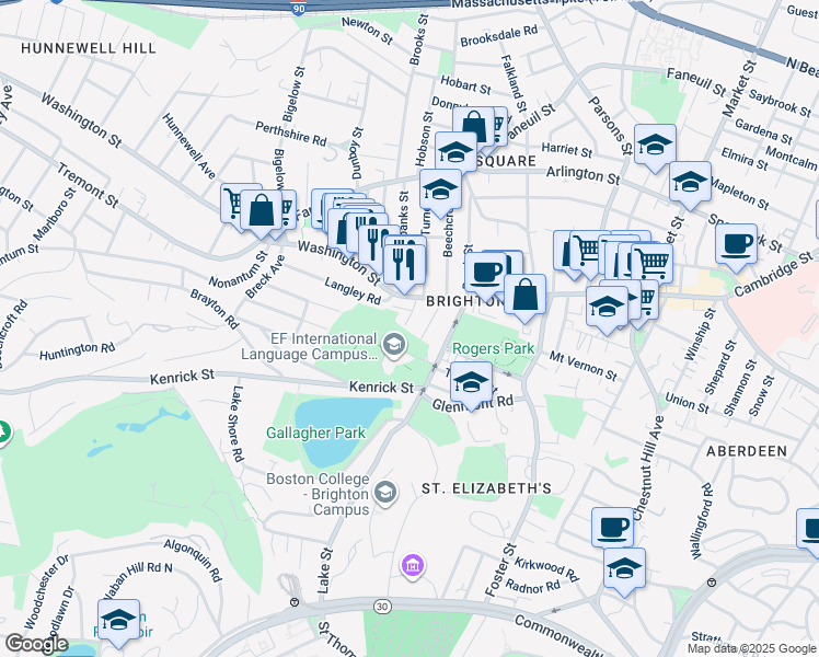 map of restaurants, bars, coffee shops, grocery stores, and more near 26-28 Greymere Road in Boston