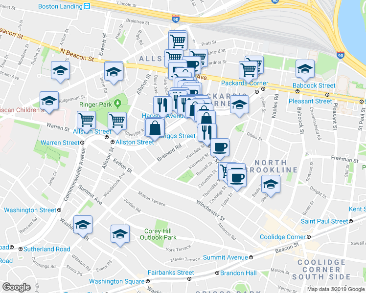 map of restaurants, bars, coffee shops, grocery stores, and more near in 