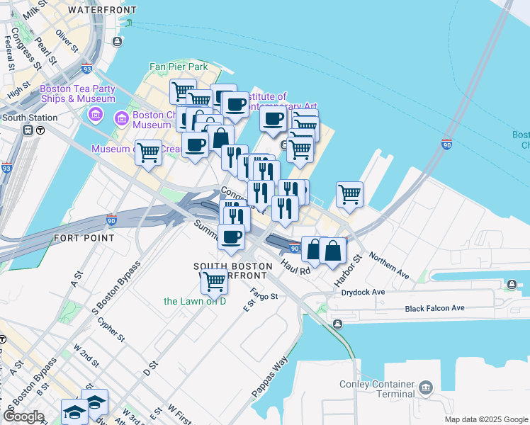 477 Congress Street Boston Ma Walk Score Map Of Restaurants Bars Coffee S Grocery Ore Near 477