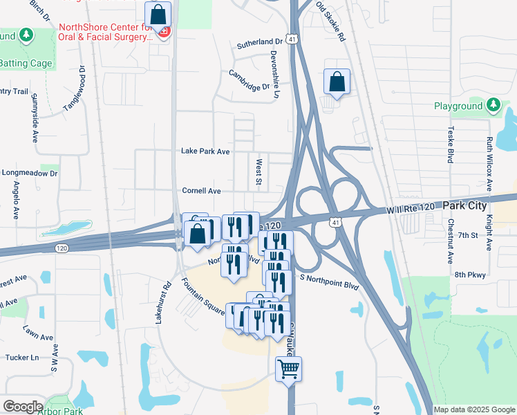 map of restaurants, bars, coffee shops, grocery stores, and more near 3822 Belvidere Street in Park City