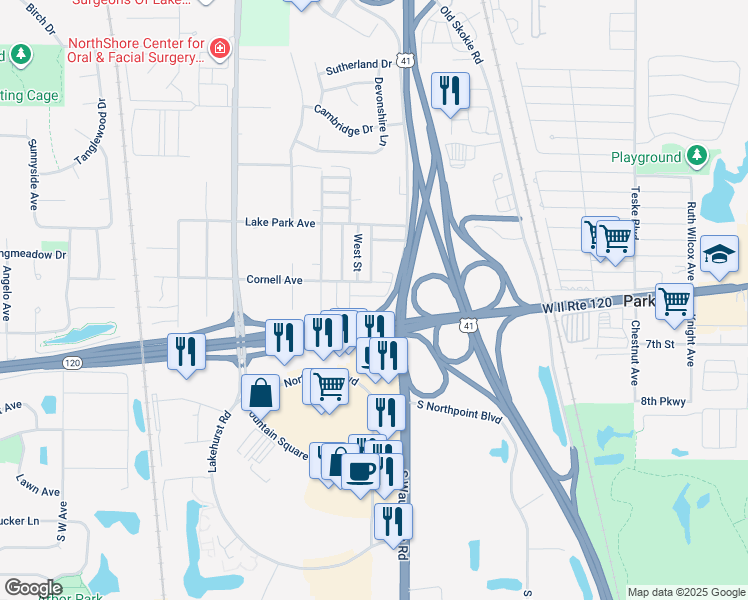 map of restaurants, bars, coffee shops, grocery stores, and more near 3822 Belvidere Street in Park City
