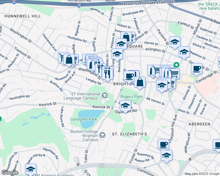 map of restaurants, bars, coffee shops, grocery stores, and more near 26-28 Greymere Road in Boston