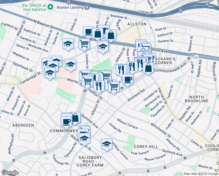 map of restaurants, bars, coffee shops, grocery stores, and more near in 