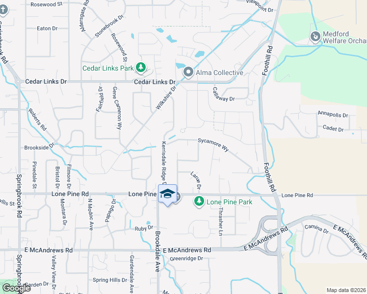 map of restaurants, bars, coffee shops, grocery stores, and more near 1867 Willow Glen Way in Medford
