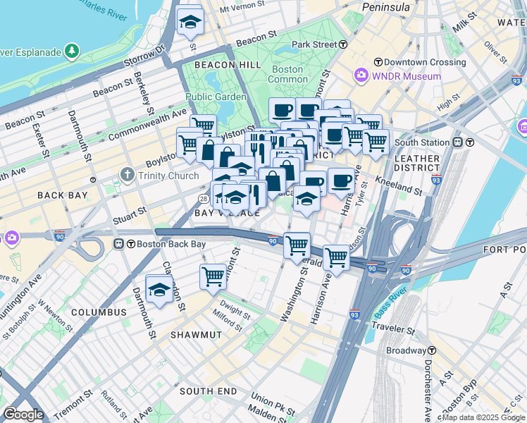 map of restaurants, bars, coffee shops, grocery stores, and more near in 