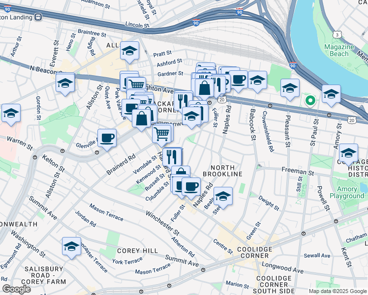 map of restaurants, bars, coffee shops, grocery stores, and more near in 