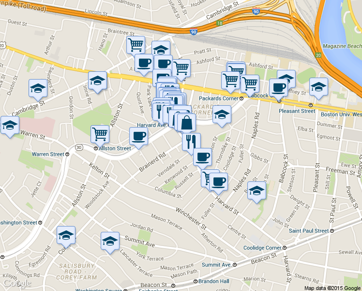 map of restaurants, bars, coffee shops, grocery stores, and more near in 