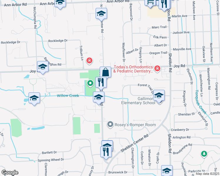 map of restaurants, bars, coffee shops, grocery stores, and more near 8538 North Canton Center Road in Canton