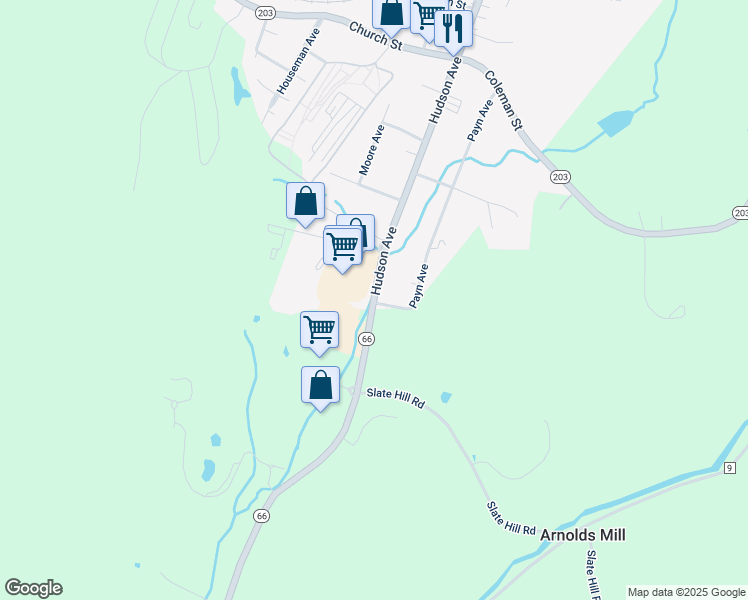 map of restaurants, bars, coffee shops, grocery stores, and more near 219 Hudson Avenue in Chatham