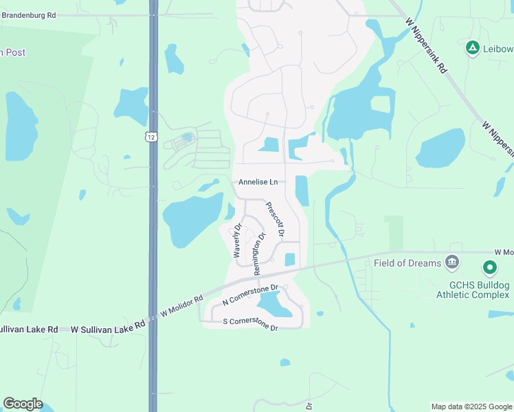 map of restaurants, bars, coffee shops, grocery stores, and more near 1439 Prescott Drive in Volo
