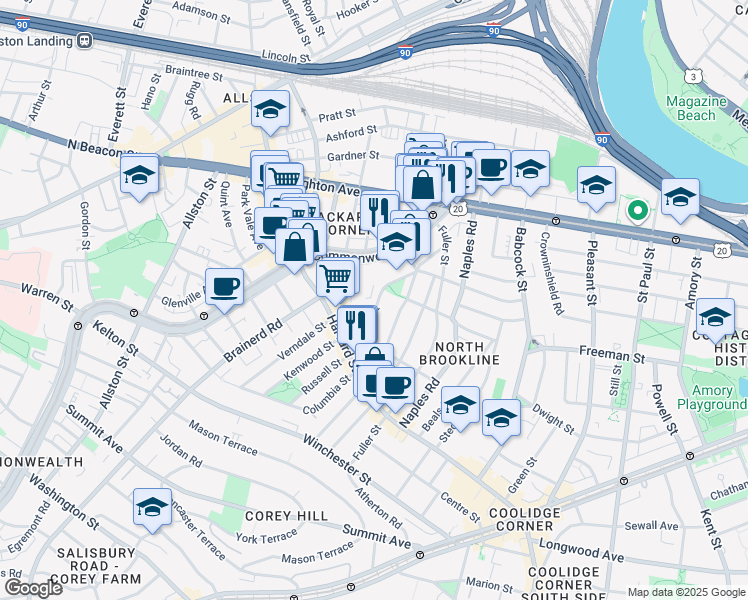map of restaurants, bars, coffee shops, grocery stores, and more near in 