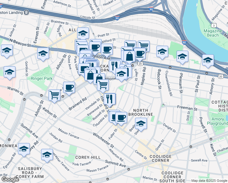 map of restaurants, bars, coffee shops, grocery stores, and more near in 