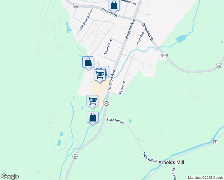 map of restaurants, bars, coffee shops, grocery stores, and more near 219 Hudson Avenue in Chatham