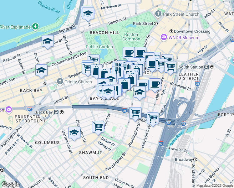 map of restaurants, bars, coffee shops, grocery stores, and more near in 