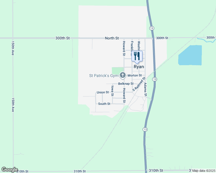 map of restaurants, bars, coffee shops, grocery stores, and more near 502 Belknap Street in Ryan