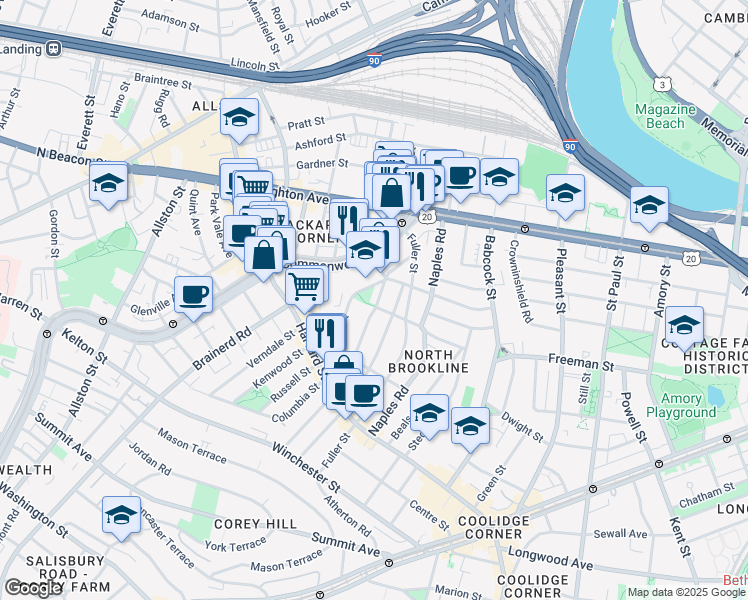 map of restaurants, bars, coffee shops, grocery stores, and more near in 