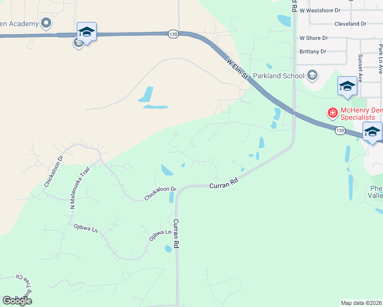 map of restaurants, bars, coffee shops, grocery stores, and more near 1606 Tecumseh Drive in McHenry