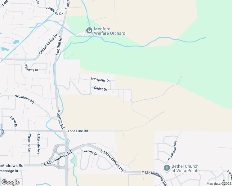 map of restaurants, bars, coffee shops, grocery stores, and more near 3470 Cadet Drive in Medford