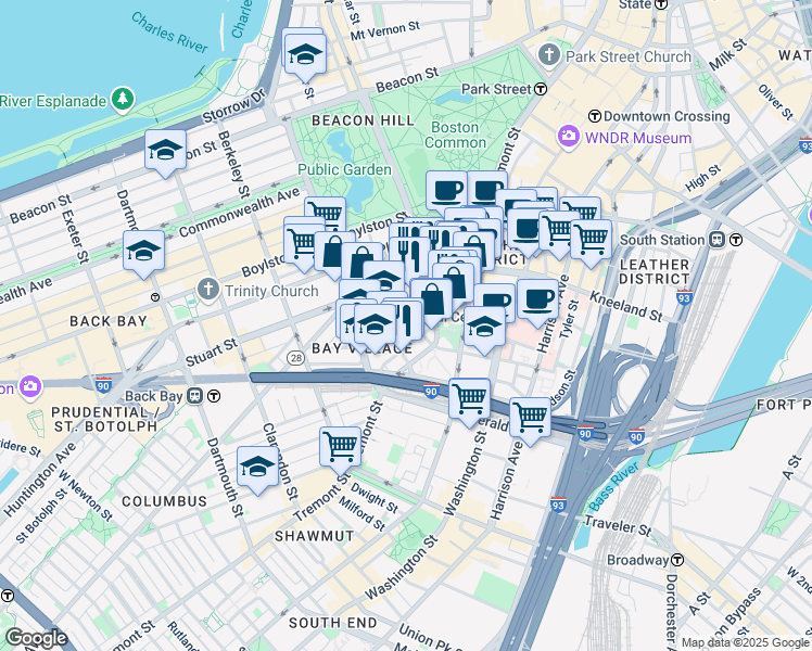 map of restaurants, bars, coffee shops, grocery stores, and more near in 