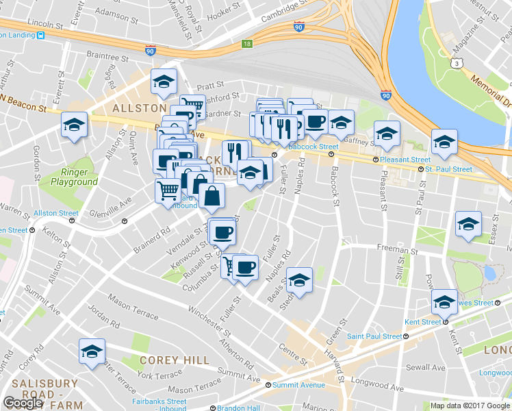 map of restaurants, bars, coffee shops, grocery stores, and more near in 