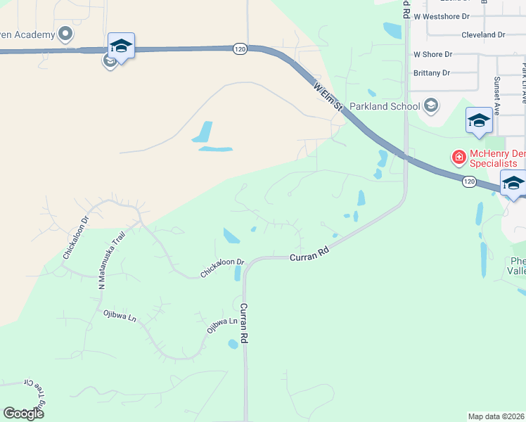 map of restaurants, bars, coffee shops, grocery stores, and more near 1606 Tecumseh Drive in McHenry