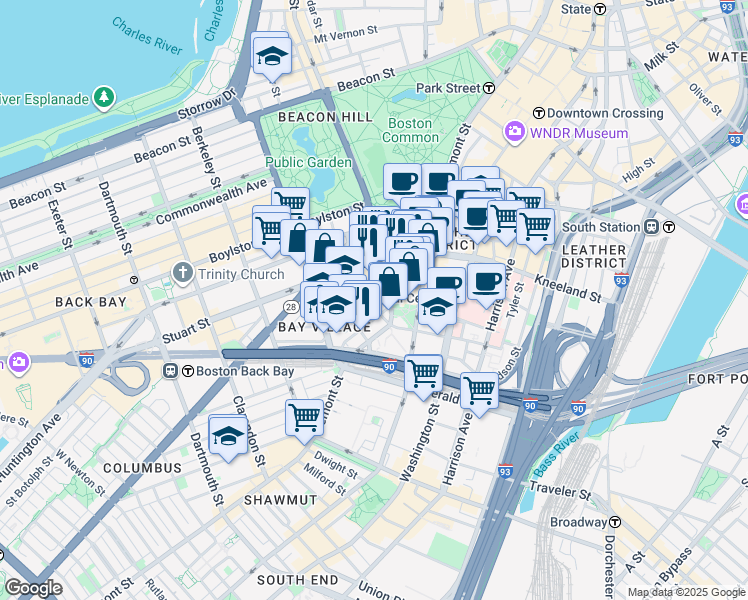 map of restaurants, bars, coffee shops, grocery stores, and more near in 