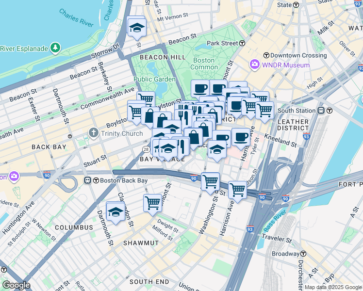 map of restaurants, bars, coffee shops, grocery stores, and more near in 